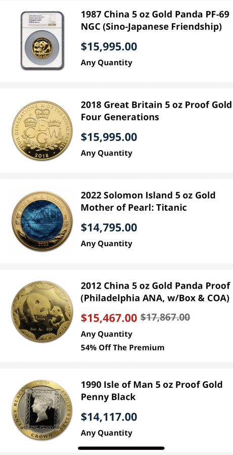 5oz .999 金幣你會選哪個？