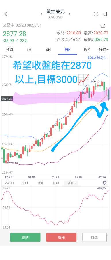 期盼收盤2870📈明天休市看好戲😊
