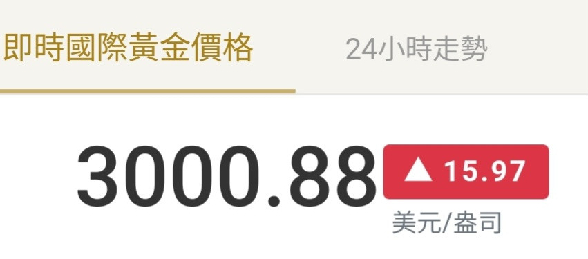 恭喜各位 今天黃金破3000