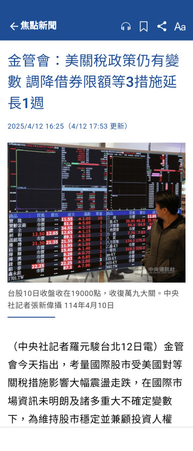 4/12金管會下週一週又限空令了😅