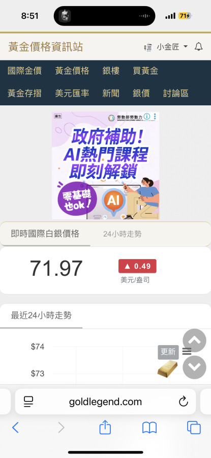 白銀72快了大家恭喜發財