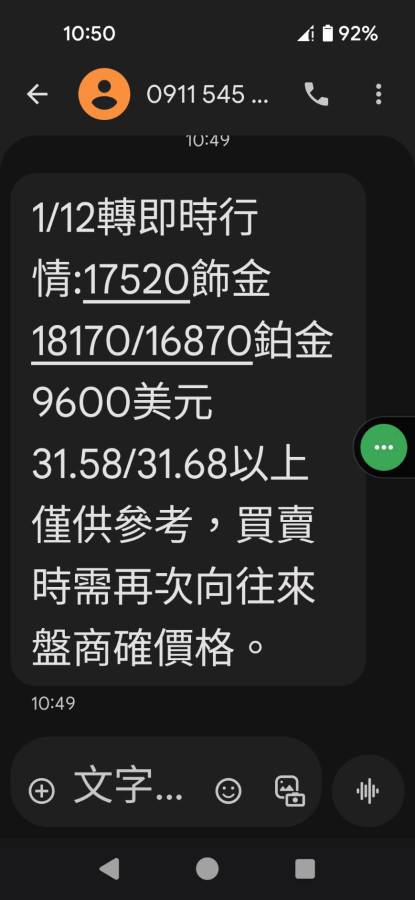 1-12 黃金報價18170