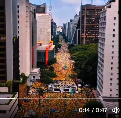 比太陽花多幾倍 😳  巴西抗議人潮